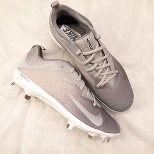 NWOB NIKE lunarlon vapor size 10 metal cleat gray